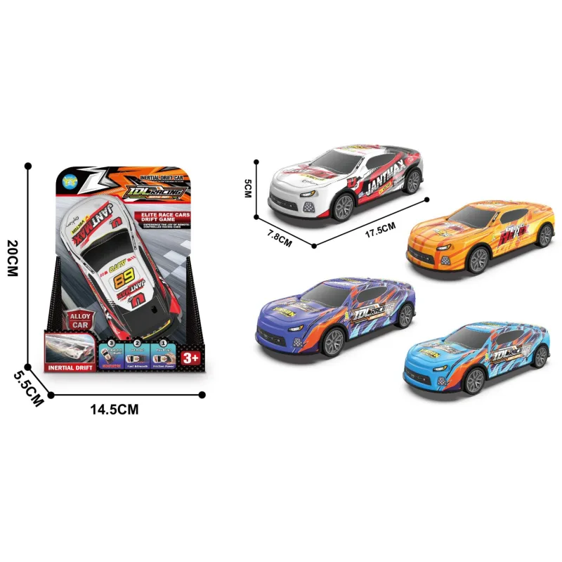 Wiky Auto driftovací kovové závodní na setrvačník 17cm 4 barvy na kartě 14,5x20cm