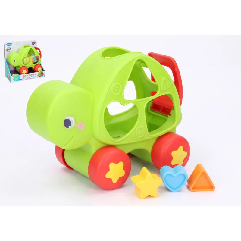 Wiky Vkládačka auto želva 19cm na volný chod v krabici 21x20,5x11,5cm