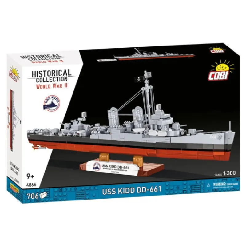 Cobi 4866 USS KIDD DD-661, 1:300, 706 kostek