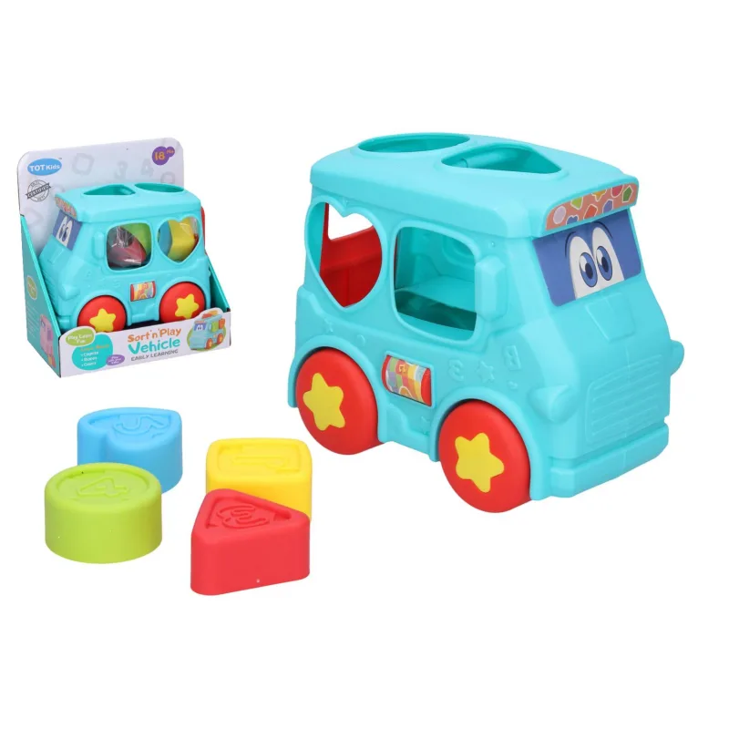 Wiky Vkládačka autobus 16cm na volný chod v krabici 18x20x11cm