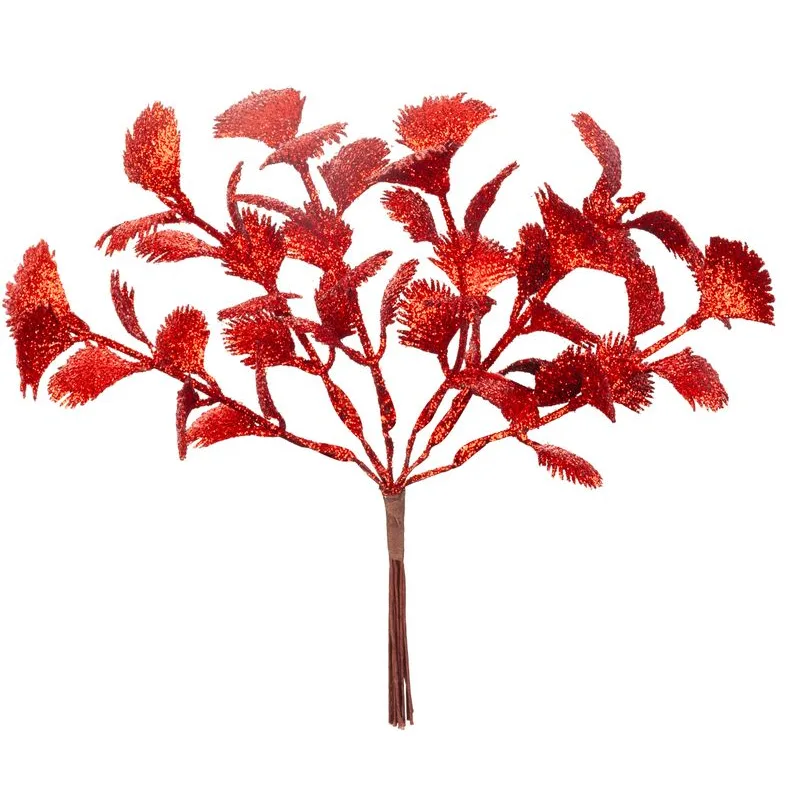 Vetvička MagicHome Vianoce, červená, 17 cm