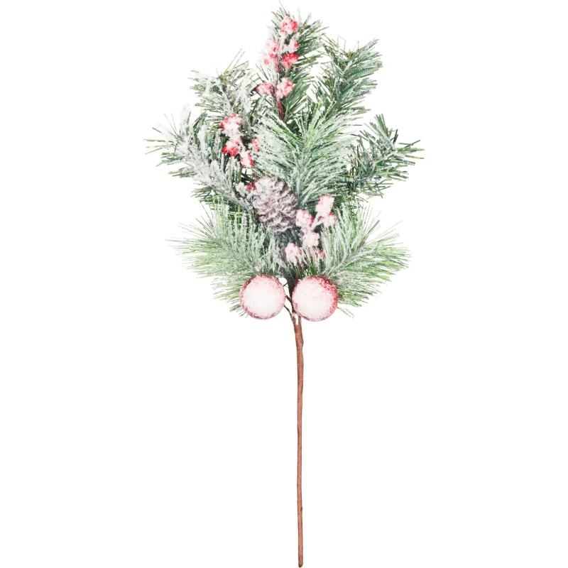 Vetvička MagicHome Vianoce, zasnežená, 49 cm