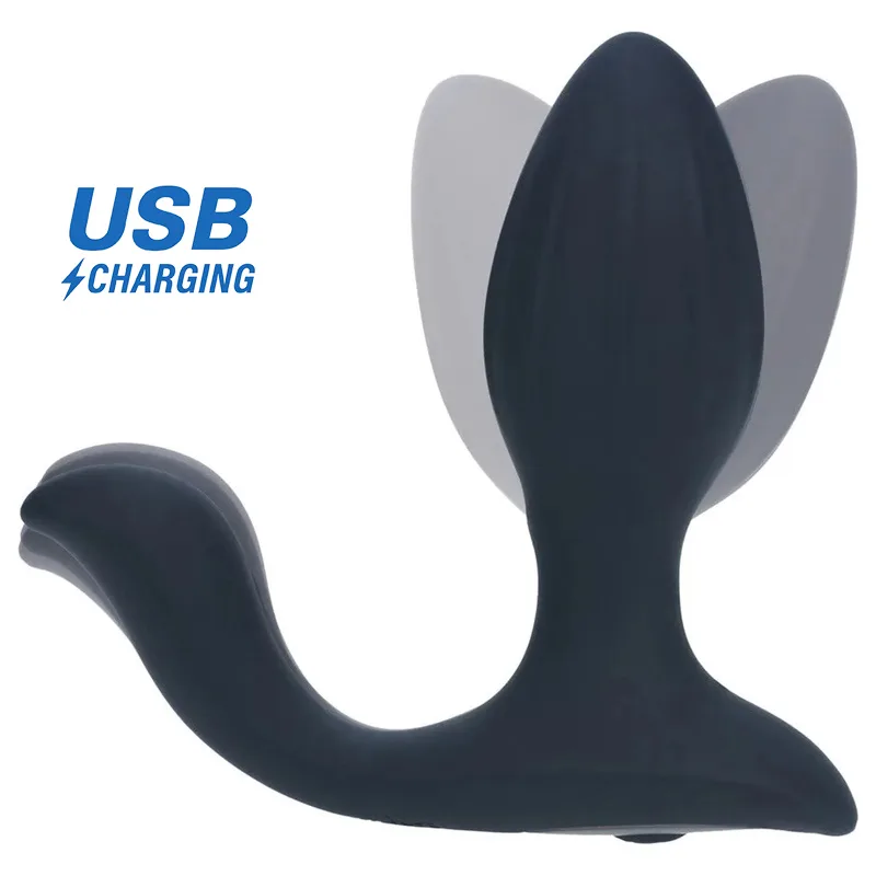 Shots Vibrating and Rotating Silicone Anal Plug with Ball Stimulato