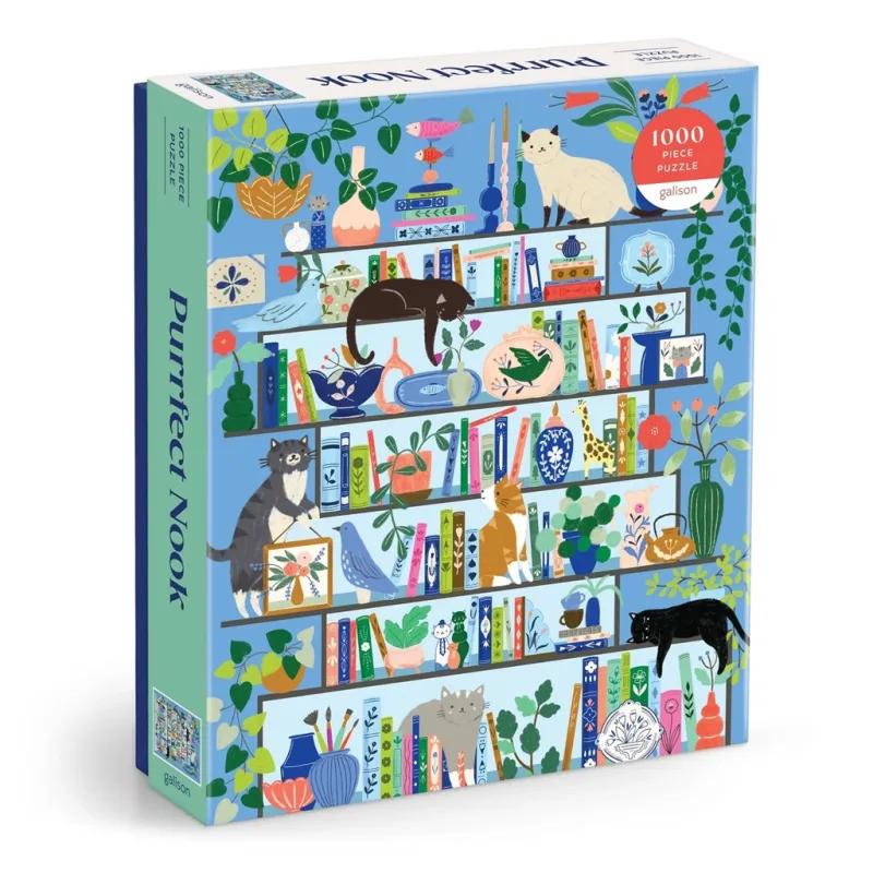 Galison Galison Puzzle Mačacia knižnica 1000 dielikov