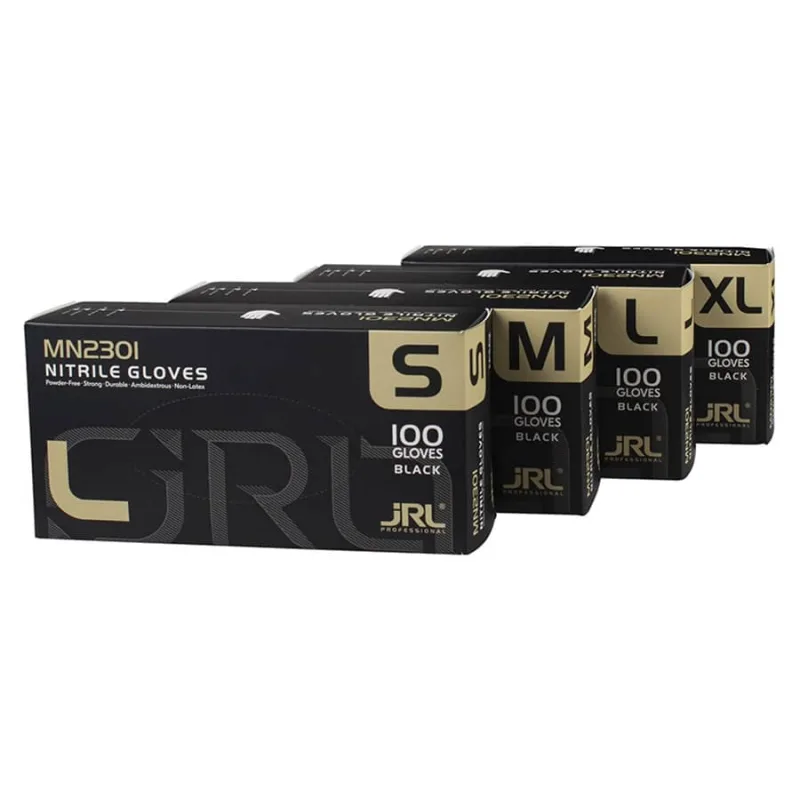 Čierne profesionálne nitrilové rukavice JRL Professional nitrile gloves Black 100 ks - XL