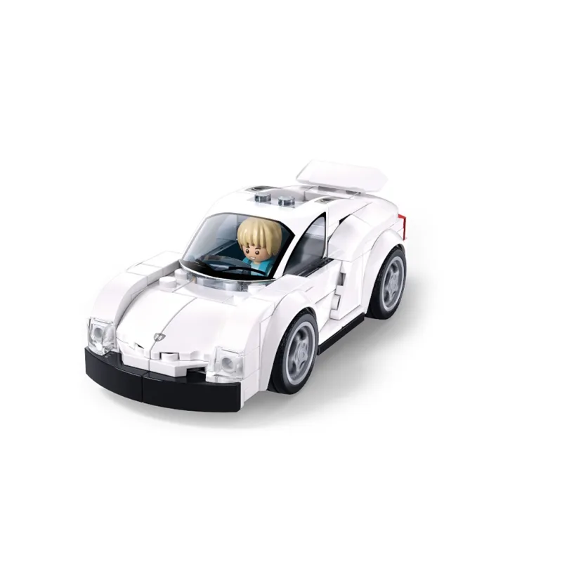 Sluban Metropolis M38-B1505D Závodné auto biele
