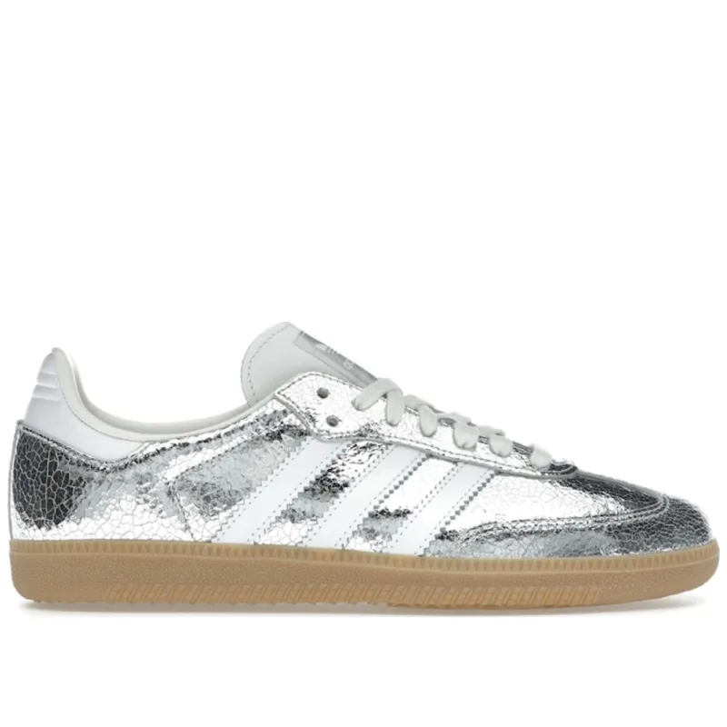 adidas Samba OG Silver Metallic Cracked Leather (Women's) - 40