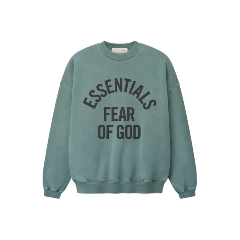 Fear of God Essentials Campus 90's Crewneck Sweatshirt Faded Coastal - XL