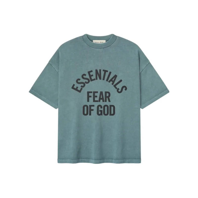 Fear of God Essentials Campus 90's Short Sleeve Tee Faded Coastal - L
