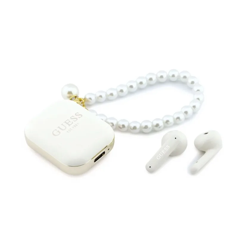 Guess Pearl Strap TWS Bezdrátová Sluchátka biela 57983131969