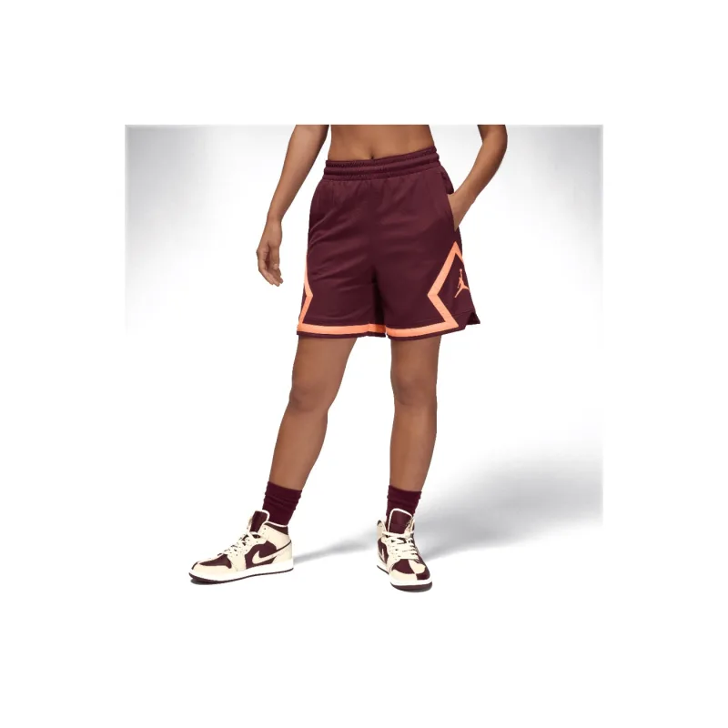 Jordan Sport Women's Diamond Shorts Night Maroon/Night Maroon/Orange Pulse/Orange Pulse - S