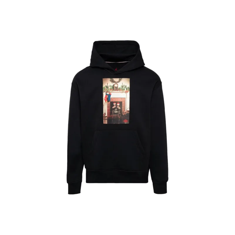 Air Jordan Jumpman Chimney Fleece Pullover Hoodie 'Black/Gym Red' - S