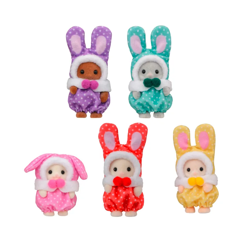 Sylvanian Families Baby králíčci v barevných kostýmech Cutie Collectibles - assort