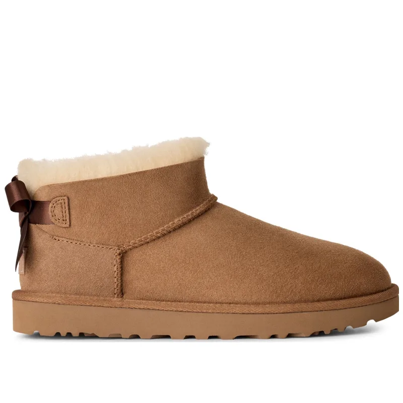 UGG Ultra Mini Bailey Bow Boot Chestnut (Women's) - 36