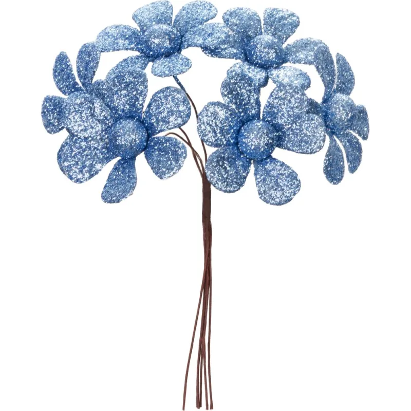 Kvet MagicHome Vianoce, margarétky, modrý, 14 cm