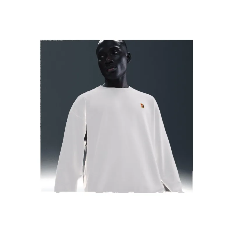 NikeCourt Men's French Terry Crewneck Top Phantom - L