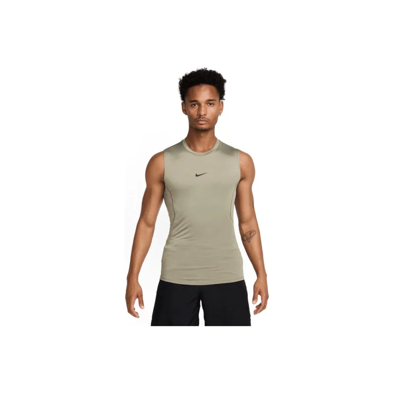 Nike Pro Men's Dri-FIT Tight Sleeveless Fitness Top Light Army/Black - XXL