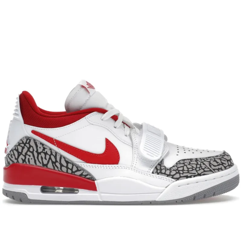 Jordan Legacy 312 Low White Cement Gym Red (Women's) - 36