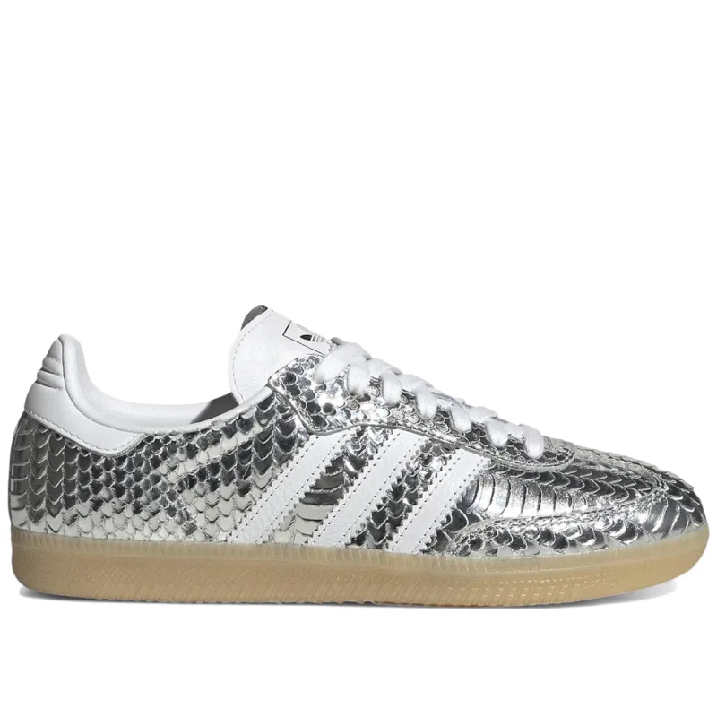 adidas Samba OG Patent Snakeskin Silver Metallic (Women's) - 36.5