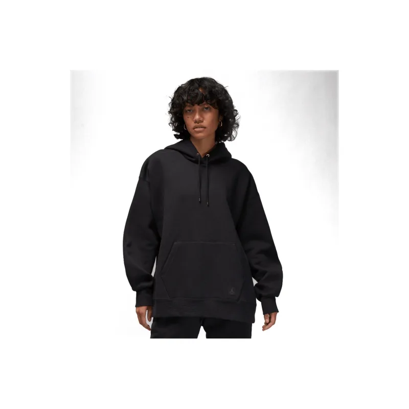 Jordan Flight Fleece Women's Satin-Lined Pullover Hoodie Black - L
