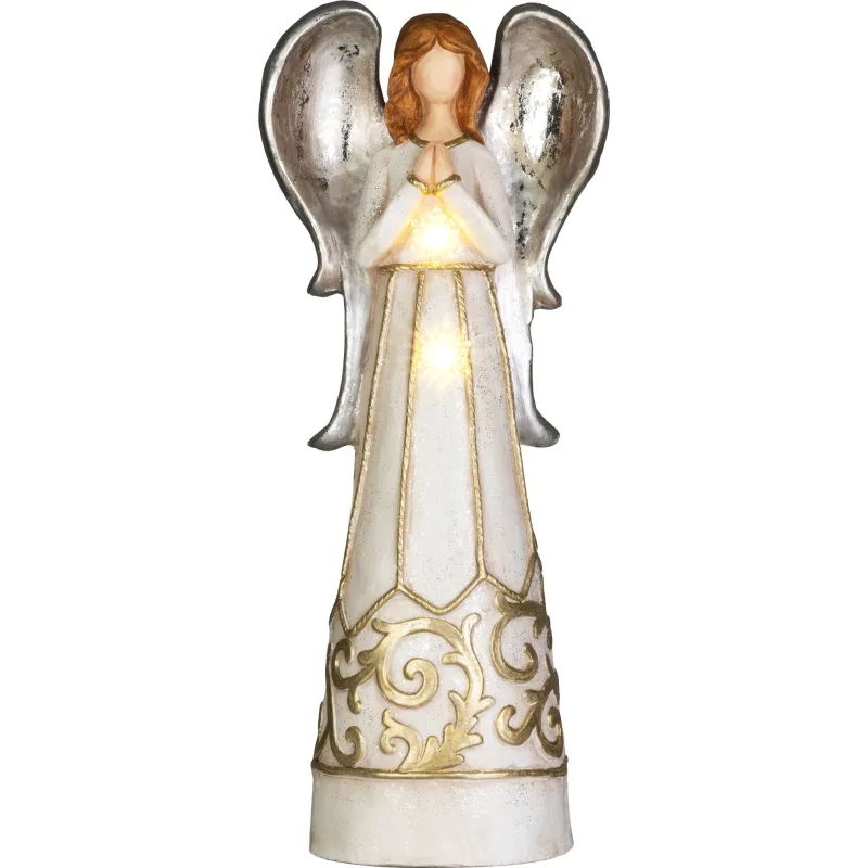 Dekorácia MagicHome Vianoce, Anjel, 2xLED teplá biela, 3xAA, 27,5x19x67cm