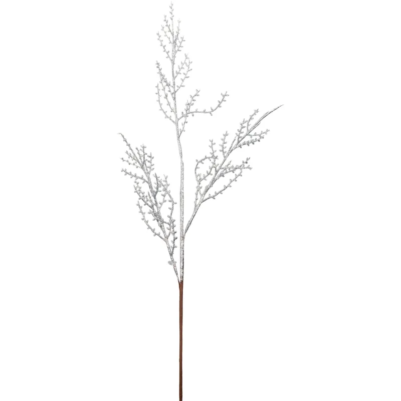 Vetvička MagicHome Vianoce, strieborná, 52 cm