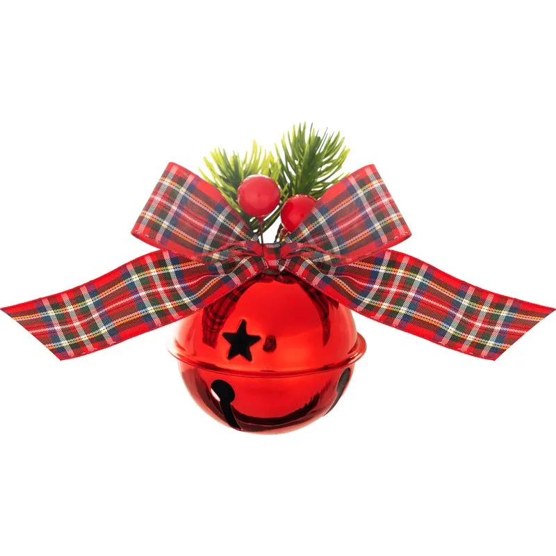 Rolnička MagicHome Vianoce, s mašľou, 10 cm