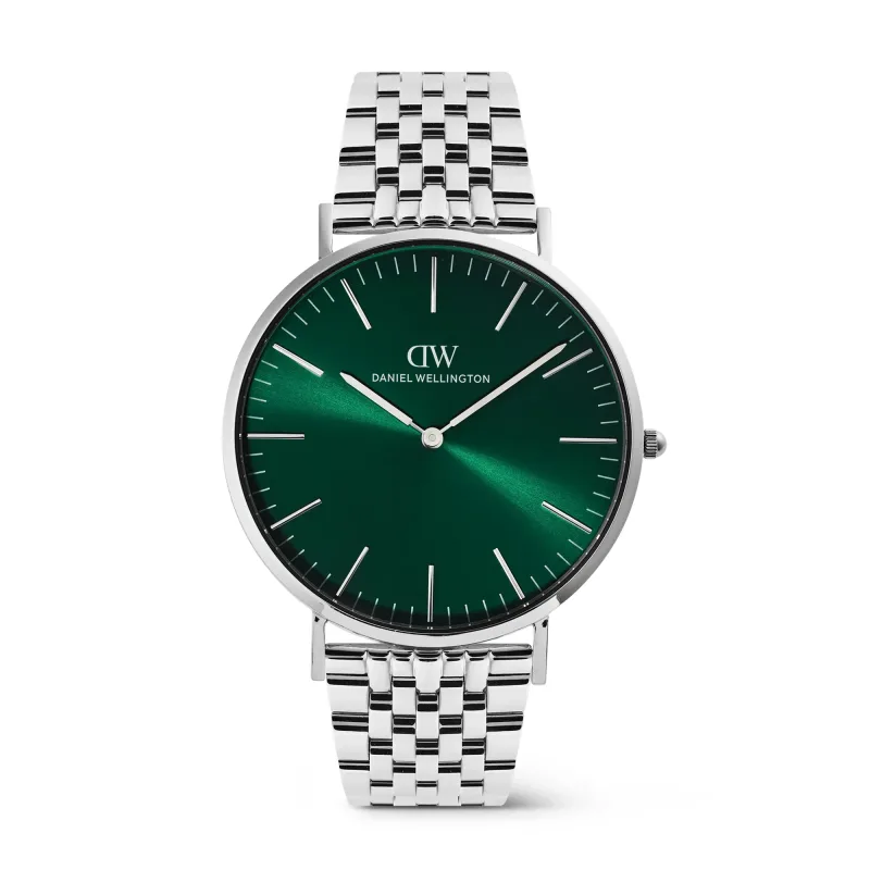 Daniel Wellington Classic 40 mm 7-Link Emerald Silver DW00101022