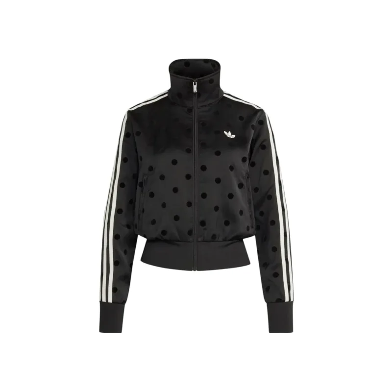 adidas Women's Satin Polka Dots TT Track Jacket Black - XXS