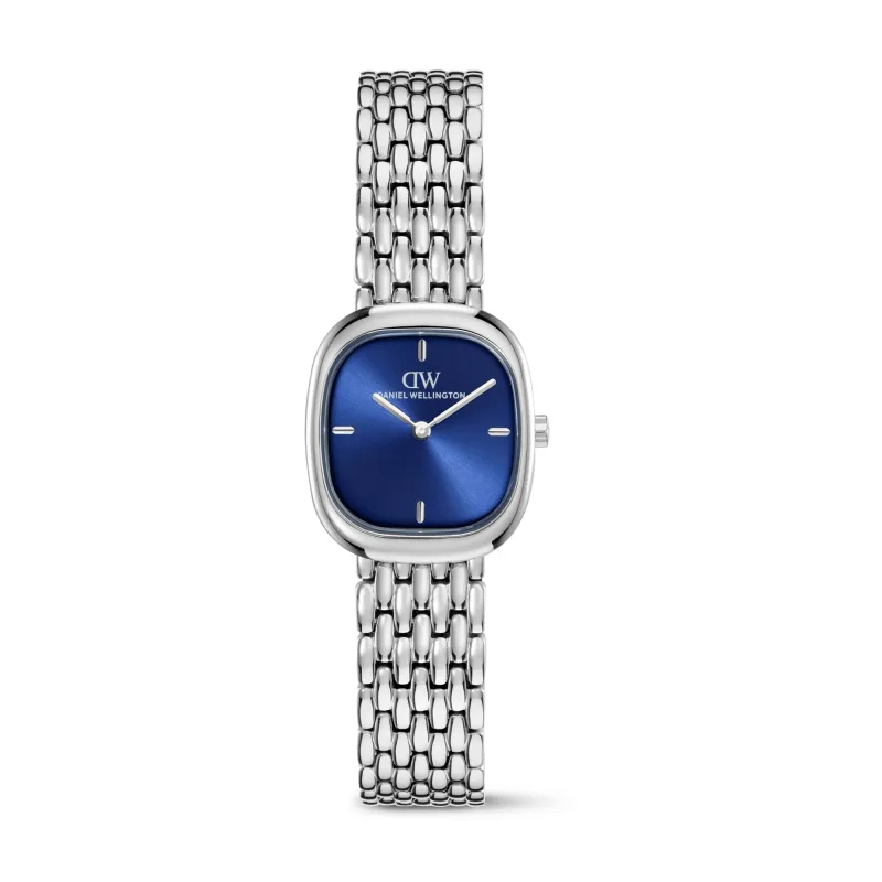 Daniel Wellington CORTA 24x28 ROYAL BLUE GRAIN-LINK strieborný DW00100992