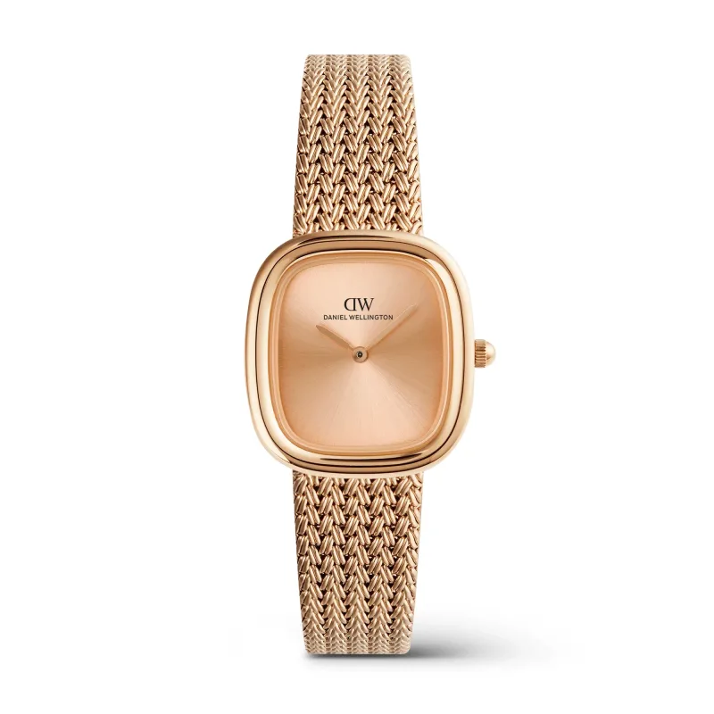 Daniel Wellington Margot 24 × 26 mm, pletený sieťovaný remienok, Unitone, ružové zlato, DW00100965