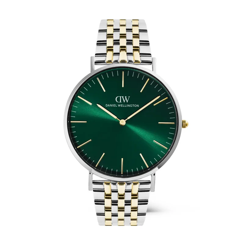 Daniel Wellington Classic 40 mm 7-Link Emerald Two Tone Gold Silver DW00101009