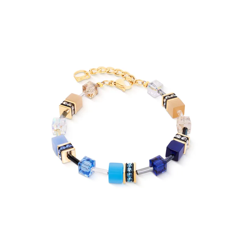 Dámsky náramok Coeur de Lion GeoCUBE Iconic Azure Glow Gold 2838/30-1007
