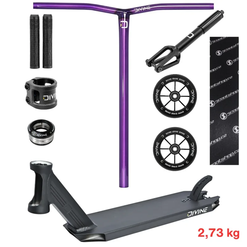 Freestyle kolobežka Custom Divine Zephyr 460 mm CrMo Black/Polished Purple