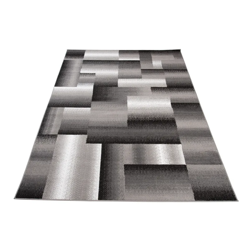 Kusový koberec Maya - obdĺžniky 1 - sivý/čierny Rozmer koberca: 120x170 cm