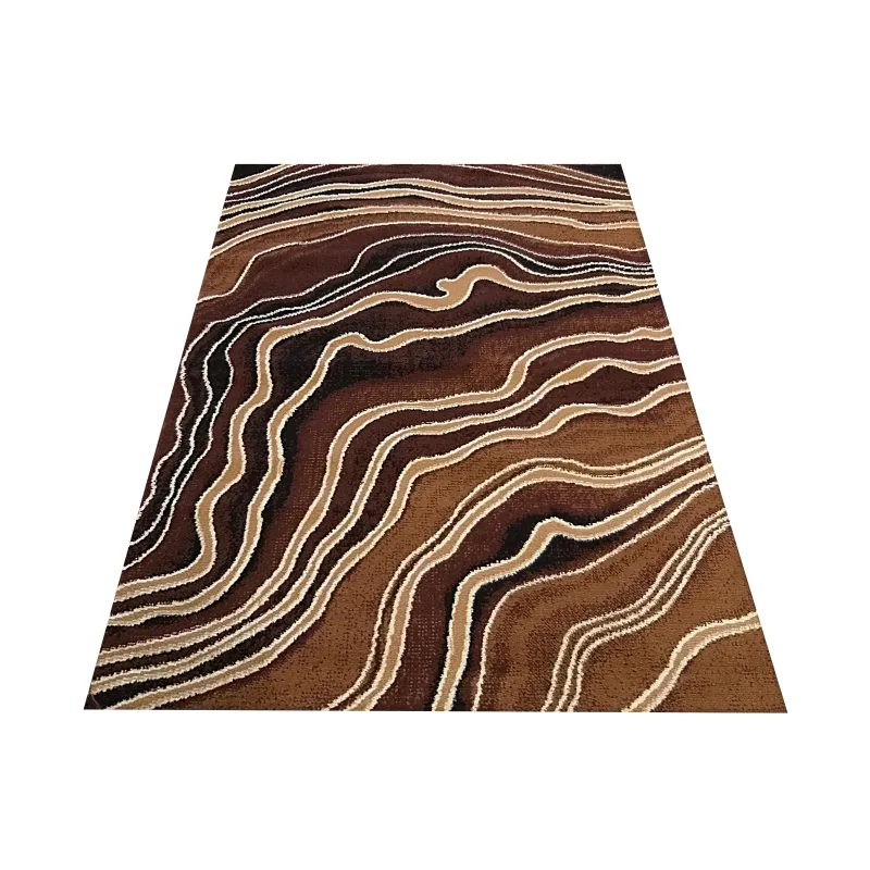 Krásny koberec Alfa s čiarami - hnedý Rozmer koberca: 100x190 cm