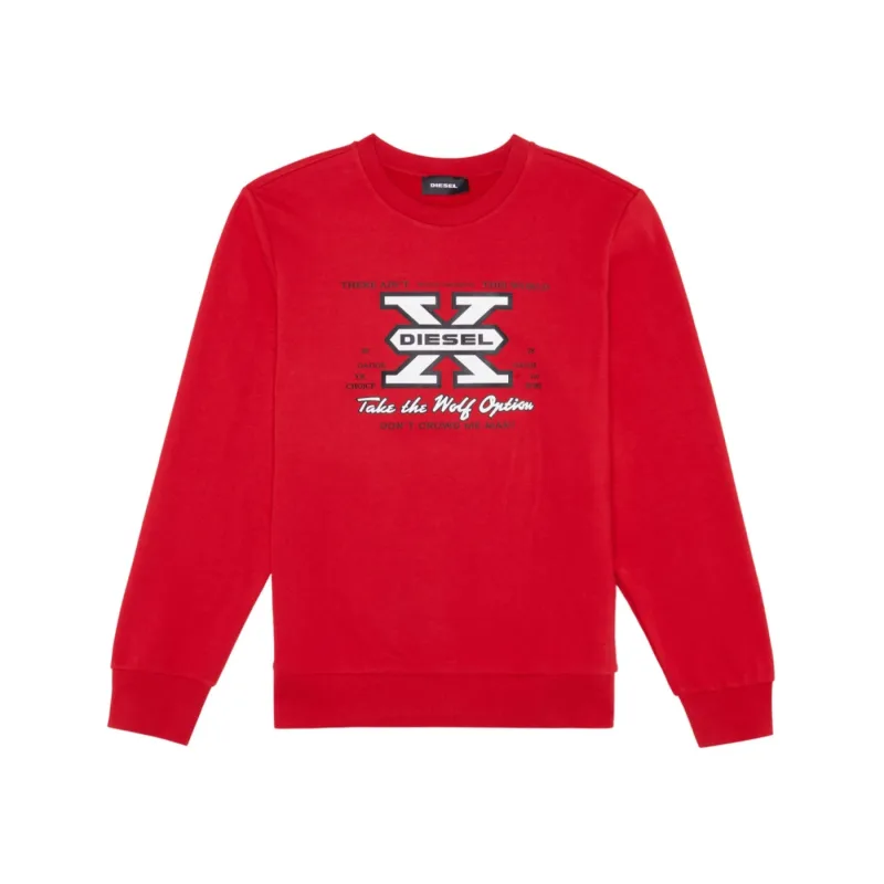 Diesel S-GINN-K25 Diesel X Sweatshirt Ribbon Red - S