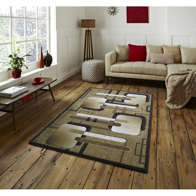 Krásny moderný koberec Alfa - hnedý Rozmer koberca: 150x210 cm