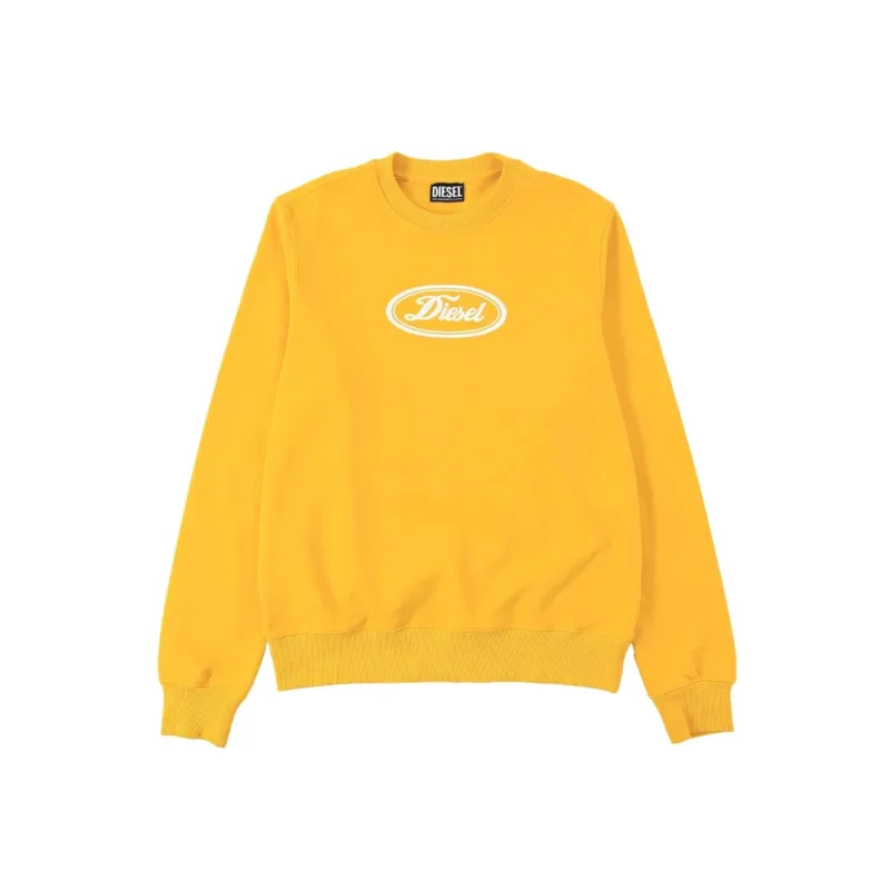 Diesel Oval Script Logo Sweatshirt Yellow - XL