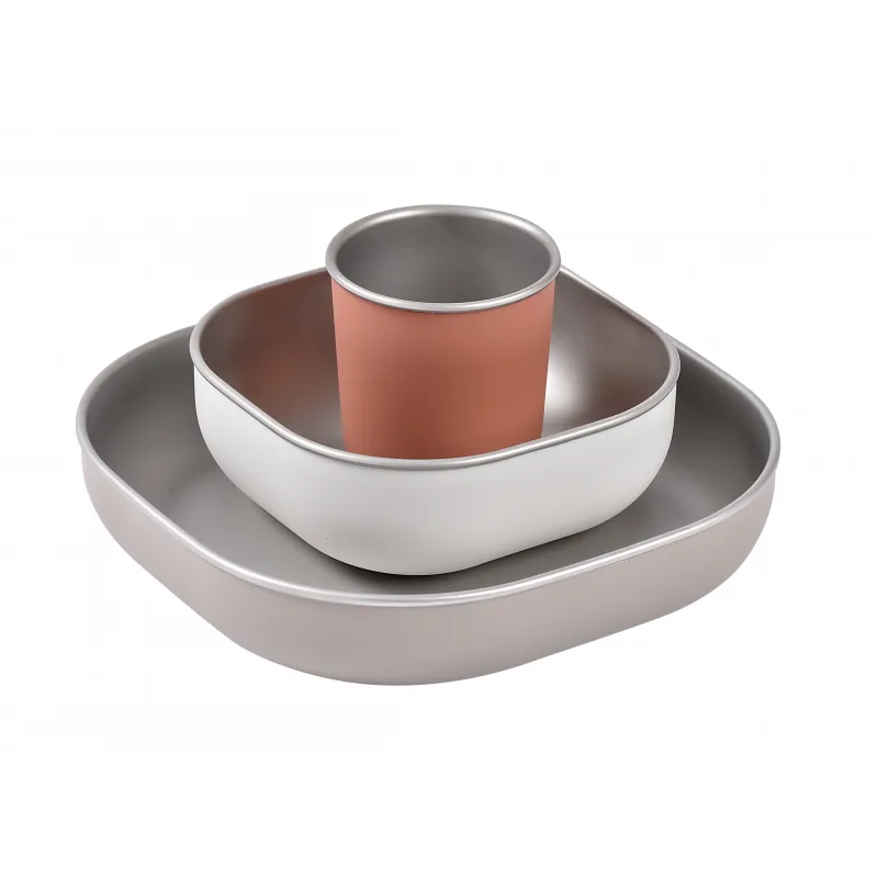 Beaba Jedálenská sada nerez 3-dielna Terracotta