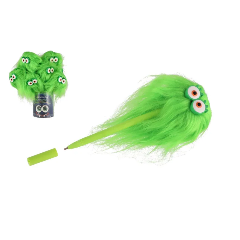 Teddies Propiska/Pero s očima a šíleným účesem Herbs Crazy Green 19cm 12ks v tubě