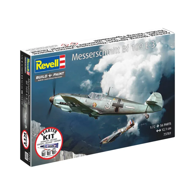 Revell Starter Kit letadlo 73781 - Messerschmitt Bf109E-3 (1:72)