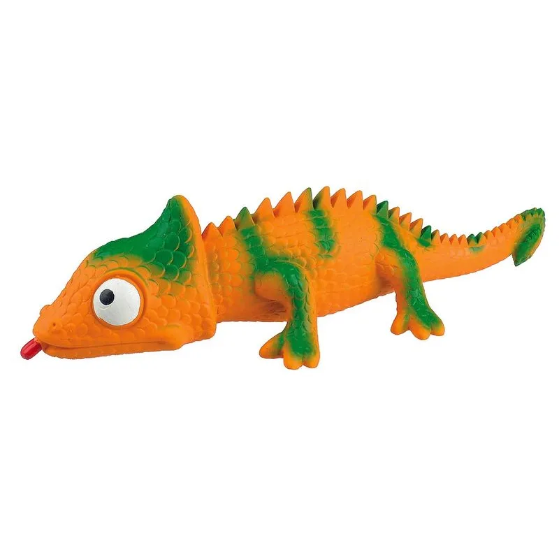 Hračka PET EXPERT, pre psa, jašterica, so zvukom, latex, 30 cm