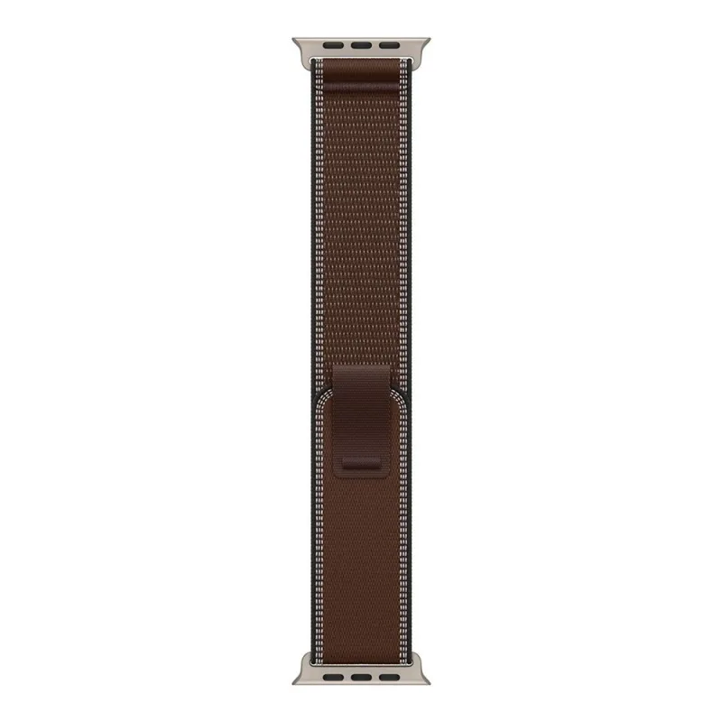 Apple Watch 49mm Dark Umber Trail Loop - M/L - Natural Titanium Finish