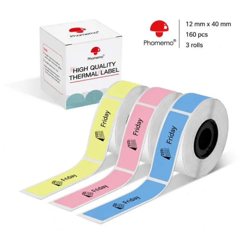 Phomemo štítky barevné Rainbow 3 role - 12x40mm 160ks pro D30 (10201501623)