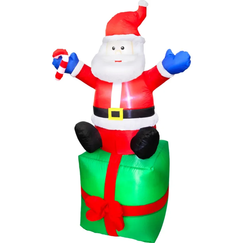 Dekorácia MagicHome Vianoce, Santa, 3xLED biela, IP44, 100x84x180 cm