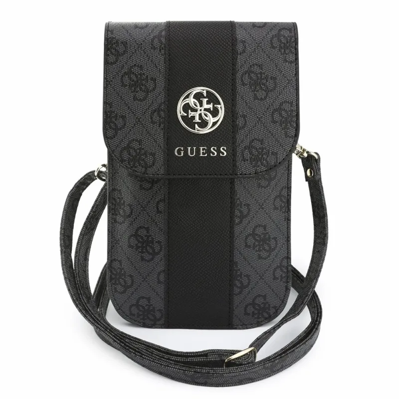 Guess PU 4G Stripe Metal Logo Taška na Telefón čierna