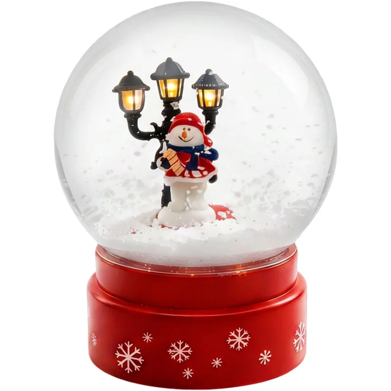 Dekorácia MagicHome Vianoce, snehová guľa, 1xLED, teplá biela, 14x14x19 cm, 3xAAA