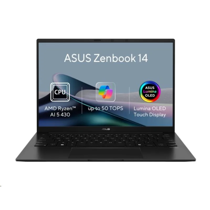 ASUS Zenbook/AI5-430/16GB/512GB SSD/AMD UMA/14" FHD/Win11Home/Black…