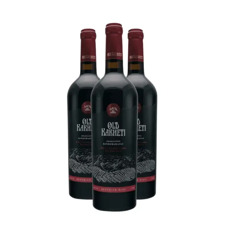 Old Kakheti 3x Old Kakheti – Kindzmarauli polosladké červené víno 11,5% obj. (holá lahev) degustační sada po 750 ml.